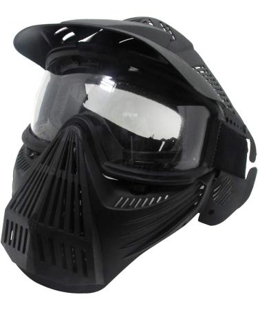 Independent Tactical Paintball Mask for Airsoft BB Hunting CS Game - Impact Resistant Full Face Gear with Goggles for Outdoor Activities - Black/Clear Lens - Buy Online on SooperMarket.com