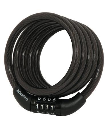 Master Lock Bike Lock Cable, Combination Bicycle Lock, Cable Lock for Outdoor Equipment, 8143D,Black 4 Ft. Set your own combo 1 Pack