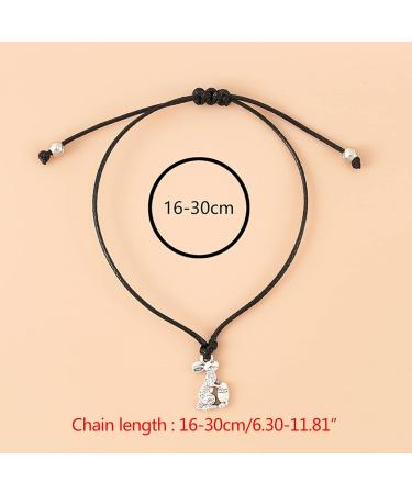 OralGos Happy Easter Bracelet - Adjustable Alloy Rabbit Pendant Wax Rope Braided Bracelet for a Festive Look - Buy Online on SooperMarket.com