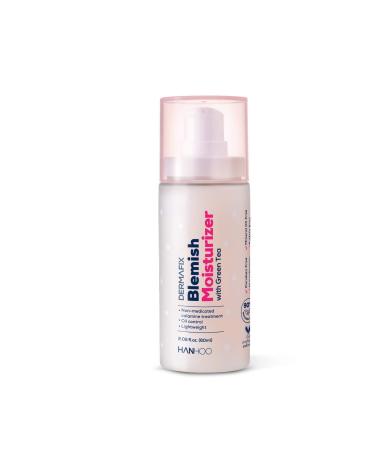 Hanhoo Dermafix Blemish Moisturizer with Green Tea and Calamine | Hydrates and Soothes Blemish-Prone Skin | Controls Oil Production and Reduces Redness | 2.02 fl. oz.