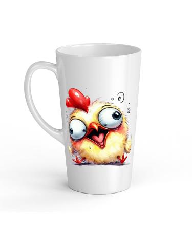 White Ceramic Kids Chicken Mug - Large 483 ml Perfect for Hot Chocolate or Milk Fun and Easy to Use