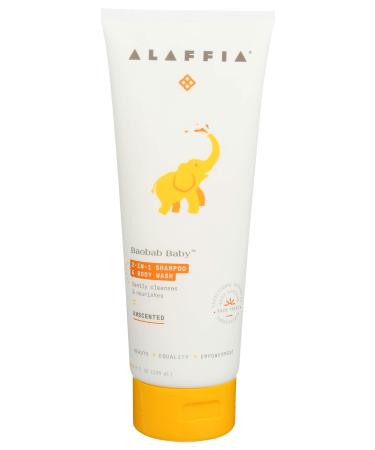 Alaffia Baobab Baby 2-In-1 Shampoo & Body Wash Unscented 8 fl oz (236 ml)