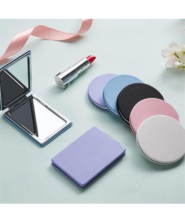Zcooooool Round Folding Makeup Mirror 8CM - Professional Double-Sided Compact Mirror, PU Surface, Handbag Mirror, White - Buy Online on SooperMarket.com