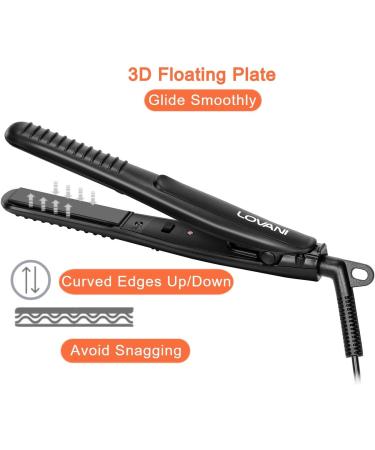 LOVANI Mini Flat Iron - Nano Titanium, Dual Voltage, 0.5 Inch Hair Straightener + Heat Resistant Travel Bag - Buy Online on SooperMarket.com