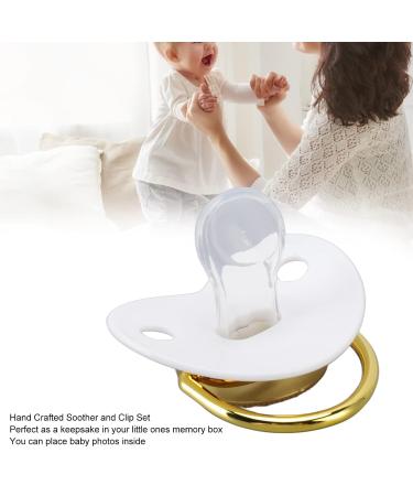 Stylish Silicone Baby Pacifier & Bling Clip Set - Perfect for Newborn DIY Photo Decor - White M | International Shipping Available - Buy Online on SooperMarket.com
