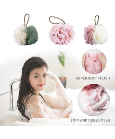 Bath Shower Sponge Loofahs Body Scrubber Mesh Pouf Ball Exfoliate Cleanse Soothe Skin 6 Pack - Buy Online on SooperMarket.com