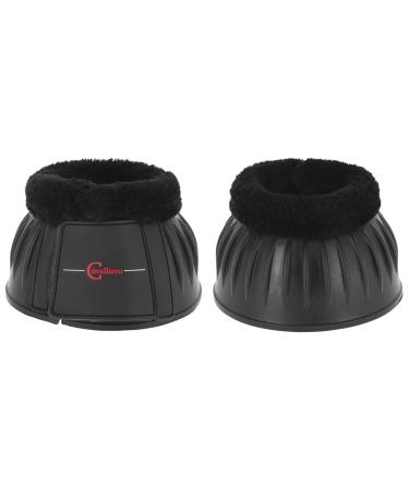 Covalliero bell boots rubber with fur edge black pony