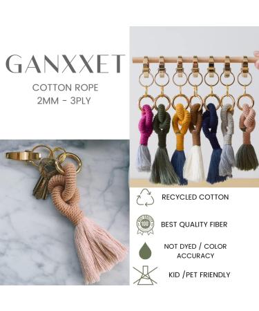 GANXXET Bay Leaf Color Macrame Cotton Cord 2mm 3 ply Recycled | 480 Feet / 160 Yards | DIY Macrame and Crafts Cord for Wall Hangings, Plant Hangers, Coasters - Buy Online on SooperMarket.com