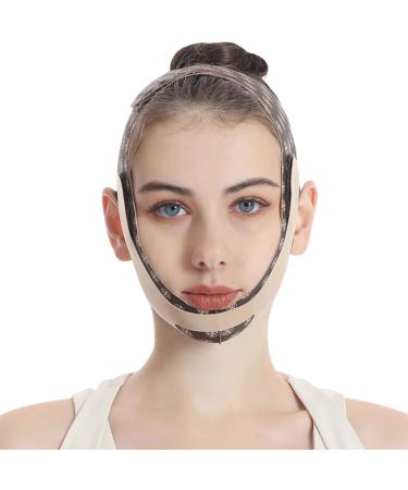 Reusable V Line Lifting Mask Chin Strap for Women to Prevent Sagging Jaw Exerciser (Brown)
