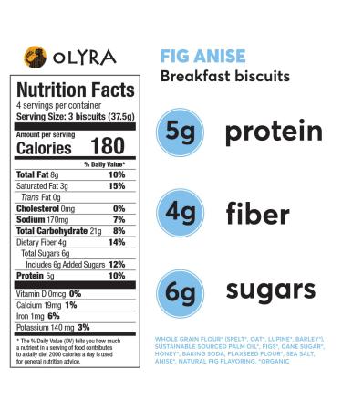 Olyra Organic Fig Anise Breakfast Biscuits - 5.3 OZ | Healthy Snack Option - Buy Online on SooperMarket.com