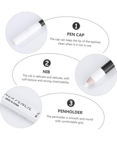 Mikinona 72 Pcs Eyeliner Pencil White Eye Liner Pencial Highlighter Pencil Makeup Eyes Lip Liner Wooden Pole - Buy Online on SooperMarket.com