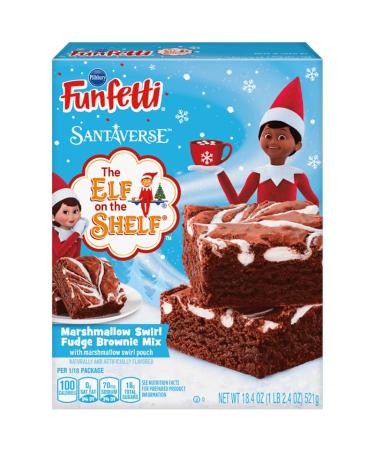 Pillsbury Funfetti Santaverse The Elf on the Shelf Marshmallow Swirl Fudge Brownie Mix