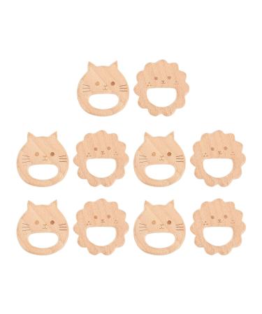 ORFOFE Molar Soothing Sensory Chewing Teether Infant Safe Pacifying Tool Wooden Toy Mellow Self-Soothing Practical Simple Lovely Cartoon Toddler Adorable Small Baby Plaything