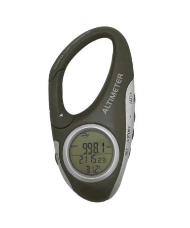 Quata Electronic Altimeter Carabiner Altimeter Handheld Thermometer Outdoor Fishing Weather Forecast Mode Meter Outdoor Gadget, Black grey