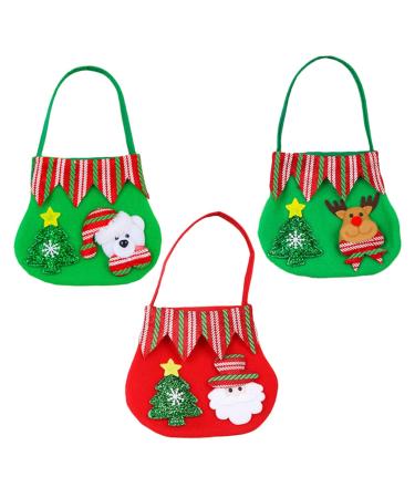 Anneome Santa Pants Treat Bags 3pcs Christmas Bag Candy Bags Cloth Goodie Bags Grocery Bags Xmas Candy Pouch Christmas Bag