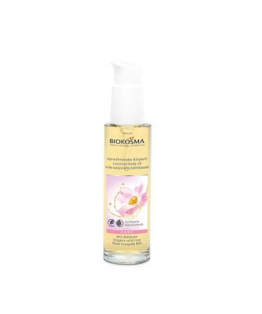Biocosma body oil Bio-flair / pampering oil for the body with a tender wild rink fragrance / Body Oil for normal and dry skin / 1 x 100ml