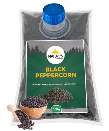 Whole Black Peppercorns Premium (500g) | Delicious Flavour | Pure & Natural | Vegan | Gluten-Free by Nature's Horizon