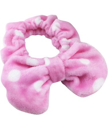 YiKiMira Women Fashion Lovely Soft Fleece Bow Makeup Cosmetic Shower Elastic Hair Band Hairlace Headband for Washing Face Shower Spa Mask (Pink) - Buy Online on SooperMarket.com