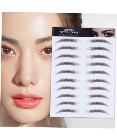 HAPINARY 8 Pcs Eyebrow Stickers Semi Permanent Eyebrows Eyebrow Shape Brown Water Transfer Paper with Soy Ink - Buy Online on SooperMarket.com