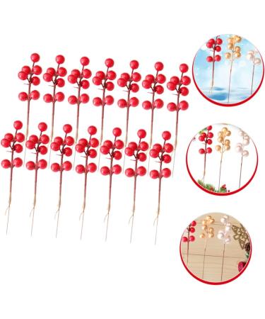 ABOOFAN 60 Pcs Christmas Fruit Christmas Decorations Christmas Holly Berries Christmas Berry Stems Winter Light House Decorations for Home Christmas Tree Fake Berry Foam Red Fruit Wreath Redx3pcs 17x3cmx3pcs - Buy Online on SooperMarket.com