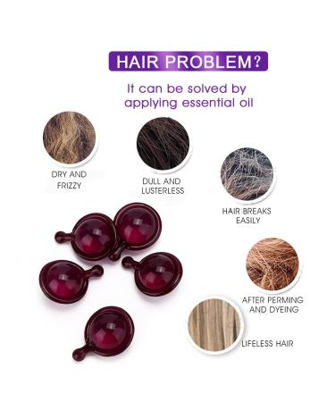 Hair Care Vitamin Capsules Serum - Moisturizing, Anti-Frizz, Repair Damage, Essential Oil Conditioner for Women (Purple) - Buy Online on SooperMarket.com