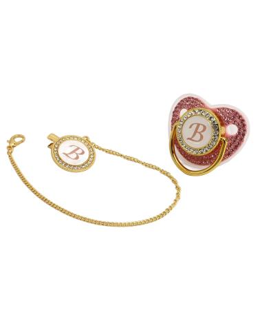 Gold Baby Pacifier Set - Rhinestone Covered Lightweight Pacifier for 6-18 Months - Perfect for Home Use (Letter B) - Buy Online on SooperMarket.com