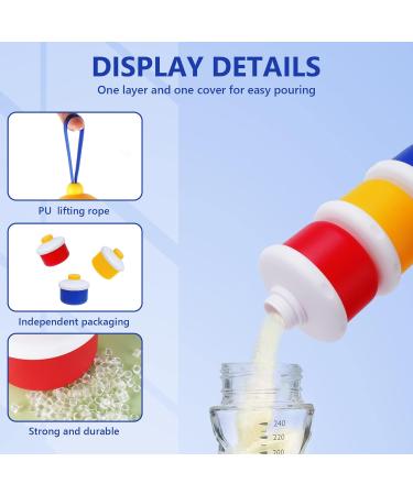 Vicloon 3-Layer Baby Milk Powder Dispenser & Snack Container - Portable Storage Pots in Red/Yellow/Blue - Buy Online on SooperMarket.com