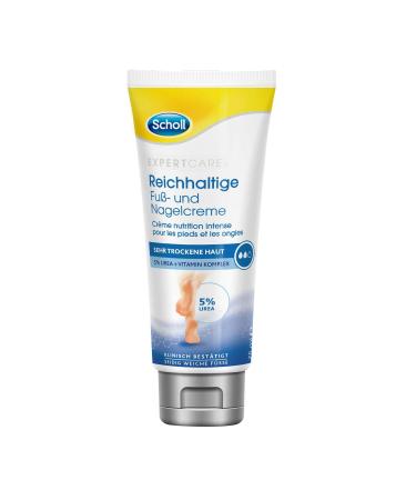 Scholl rich foot and nail cream- moisturizing foot cream for stressed feet & toenails- with urea & vitamink complex- 1 x 75ml 75 ml (1 Pack)