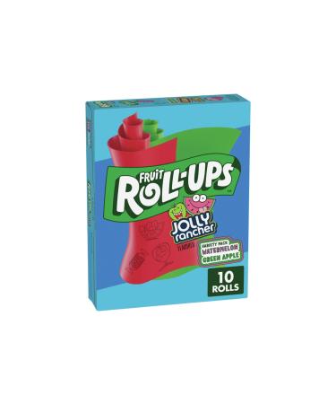 Betty Crocker Fruit Roll-Ups Jolly Rancher by General Mills - Fruit Flavoured Snack- Variety Pack with Watermelon & Green Apple - 141g