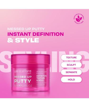 Lee Stafford Hair Styling Pomade | Messed Up Putty - Lightweight Texturizing Wax for All Hair Lengths Firm Hold 1.7 Fl Oz - International Shipping Available - Buy Online on SooperMarket.com
