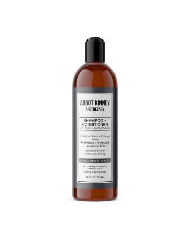 Charcoal & Mint 2 in 1 Shampoo and Conditioner Natural Scalp Care with Essential Oils & Hyaluronic Acid 12 FL OZ / 355 ML