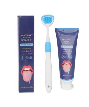 Tongue Scraper Cleaning Brush Set 2pcs Oral Freshener Tongue Scraper Brush Set for Bad Breath Eliminator 50g