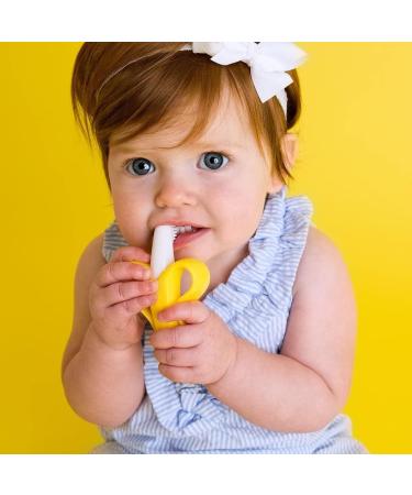 Baby Banana Yellow Banana Infant Toothbrush - Easy to Hold Train Infants Babies and Toddlers for Oral Hygiene - Teether Effect for Sore Gums - Buy Online on SooperMarket.com