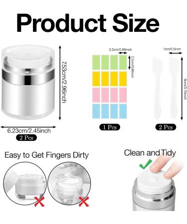 2Pcs 30ml Airless Pump Travel Cream Bottles Set - Refillable Cosmetic Containers for Lotions and Creams - Buy Online on SooperMarket.com