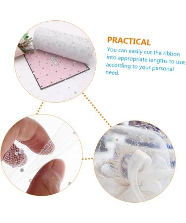 KALLORY 4 Rolls Mesh Roll Decor Gauze Tutu Fabric Tulle Spool Diy Clothes Supply Rhinestones Cloth Cap - Buy Online on SooperMarket.com