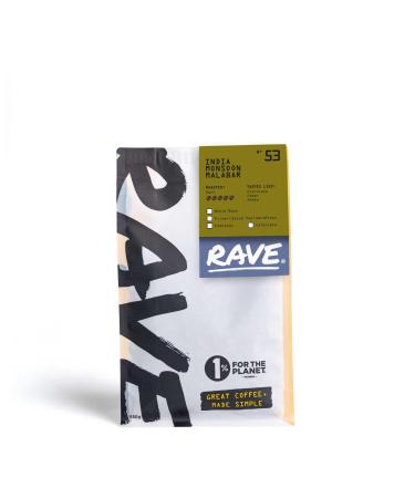 Rave Coffee - Indian Monsoon Malabar N 53 Single Origin Espresso Grind Freshly Roasted and Ground Coffee 250g