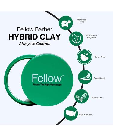 Fellow Barber Hybrid Clay - Premium Water-Based Hair Clay for Medium Hold & Matte Finish | 100% Natural Paraben & Cruelty Free - 1.5 oz - Buy Online on SooperMarket.com