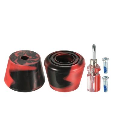 PATIKIL Roller Skate Toe Stops with Screwdriver, 1 Pair 82A Rubber Brake Stoppers Block for Roller Skate Accessories Replacement, Mixed Black Red