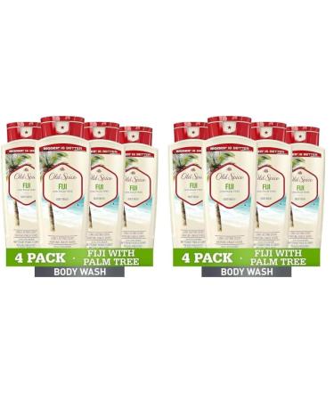 Old Spice Men's Body Wash Fiji with Palm Tree 18 oz (Pack of 8)