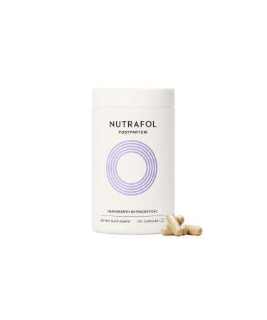 Nutrafol Postpartum Hair Growth Supplement With Clinically Effective, Breastfeeding-friendly Ingredients for Visibly Thicker, Stronger Hair (1-Month Supply) (1 Month Supply Bottle) 120 Count (Pack of 1)
