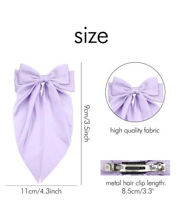 8 Pack Oversized Satin Ribbon Hair Bows for Women - White, Pink, Red, Blue, Black - Hair Accessories - Buy Online on SooperMarket.com