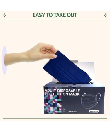 50-Piece Adult Disposable Face Masks - Soft 3-Ply Bulk Pack for Home, Office, School & Outdoors - Elastic Ear Loops - Single Use, Effective, Assorted Solid Colors - Buy Online on SooperMarket.com