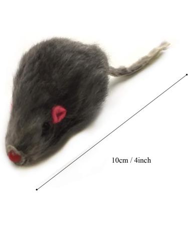 QUOZUO Cat Mouse Toys Rattle Furry Cat Mice Pet Toys with Rattles for Pet Cat Kitten 16pcs Black and white - Buy Online on SooperMarket.com