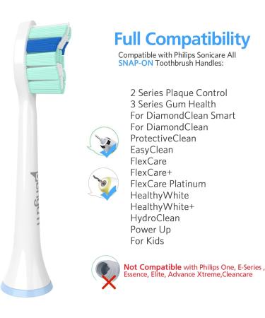 Senyum Replacement Toothbrush Heads for Philips Sonicare - 10 Pack, White | Compatible with Sonicare Electric Toothbrushes - Buy Online on SooperMarket.com