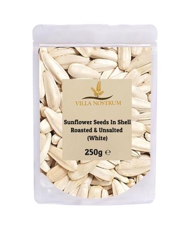 Sunflower Seeds in Shell - Roasted & Unsalted (White) 250g by Villa Nostrum