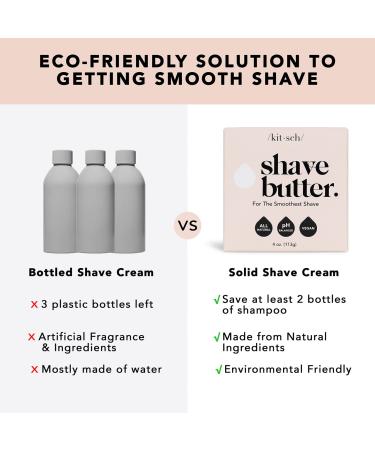 Kitsch Smooth Shave Butter - Hydrating & Nourishing for Sensitive Skin | 4 oz | Non Clog Formula | Women's Leg Shaving Butter - Buy Online on SooperMarket.com
