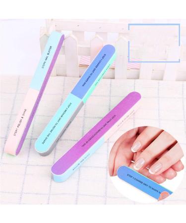 Colorful Multiple Side Nail Art Manicure Pedicure Tool Sanding Sponge Files Buffer Polisher Smooth and Shiny Your Nails in All Directions Without Damaging The Nail - Buy Online on SooperMarket.com