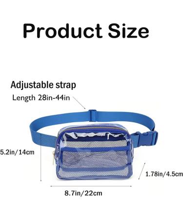 Small Clear Blue Waterproof Belt Bag - Transparent Waist Pack for Women & Men | Ideal for Training Festivals Travel & Concerts - Buy Online on SooperMarket.com