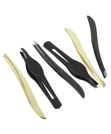 Didiseaon 1 Make up Kit Eyebrow Tweezers for Women Nasal Spray Pointed Tweezers Facial Hair Removal Tool Metal Eyebrow Tweezer Splinter Tweezers Miss Banana Clip Eyebrow Trimming 9x1cm Black