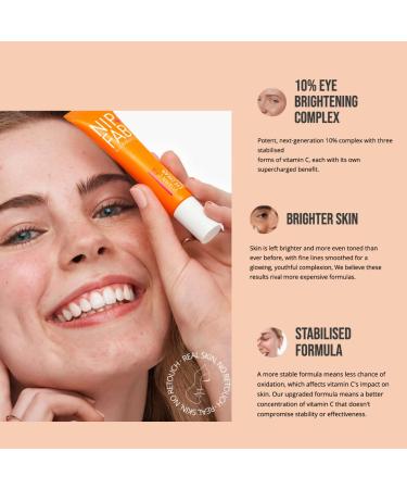 Nip+Fab Vitamin C Fix Eye Cream 10% | Brightening & Smoothing Eye Treatment with Peptides Caffeine & Niacinamide | 3 Forms of Vitamin C - Buy Online on SooperMarket.com
